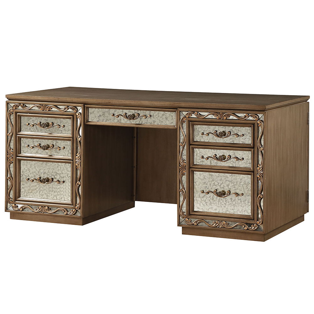 Orianne - Executive Writing Desk - Antique Gold
