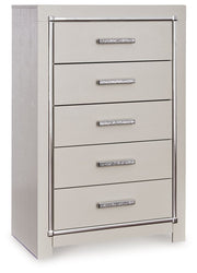 Signature Design by Ashley® Zyniden - Silver - Five Drawer Chest | Meri Furniture