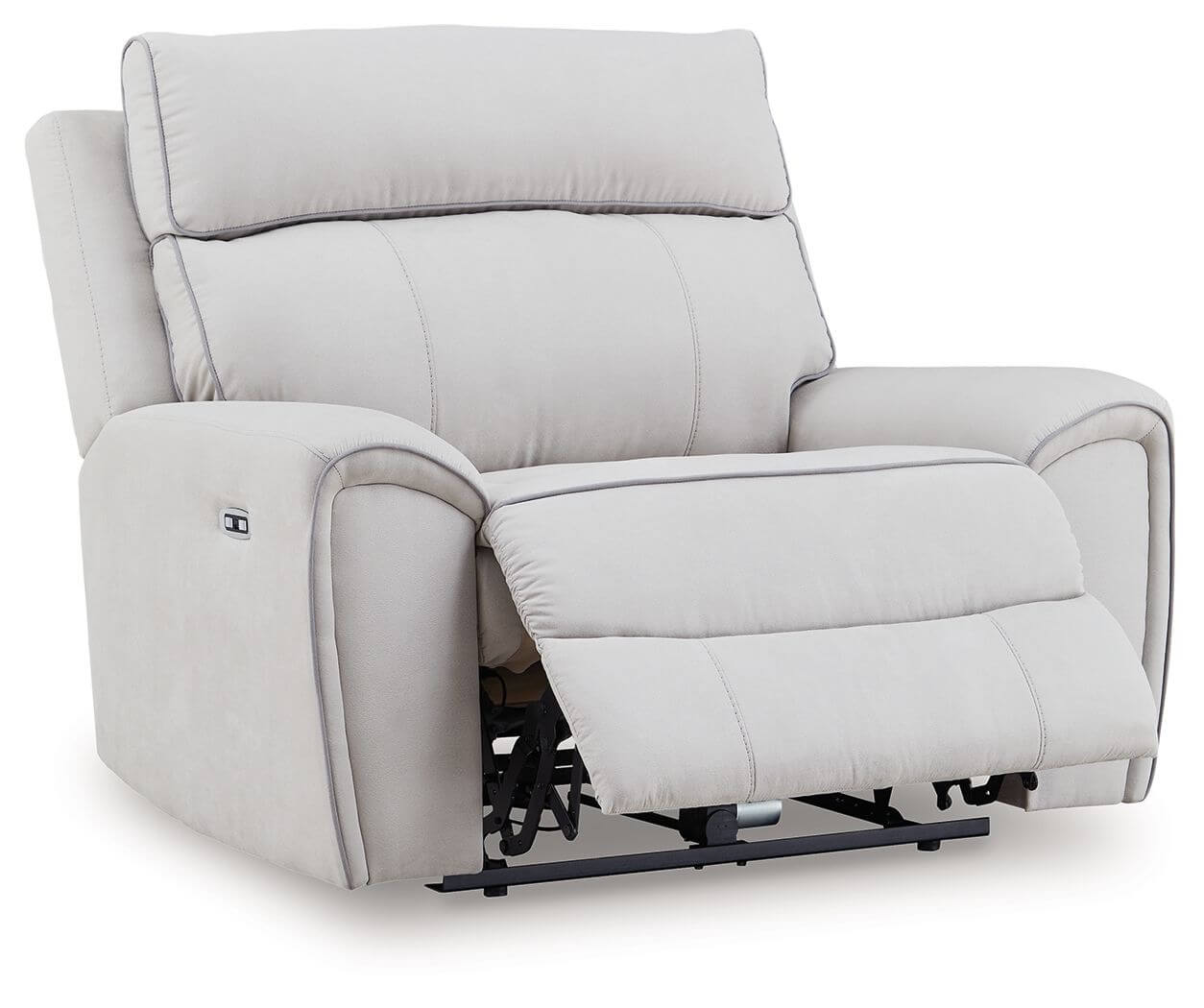 Social Pointe - Power Recliner / Adjustable Headrest - Pearl / Ash
