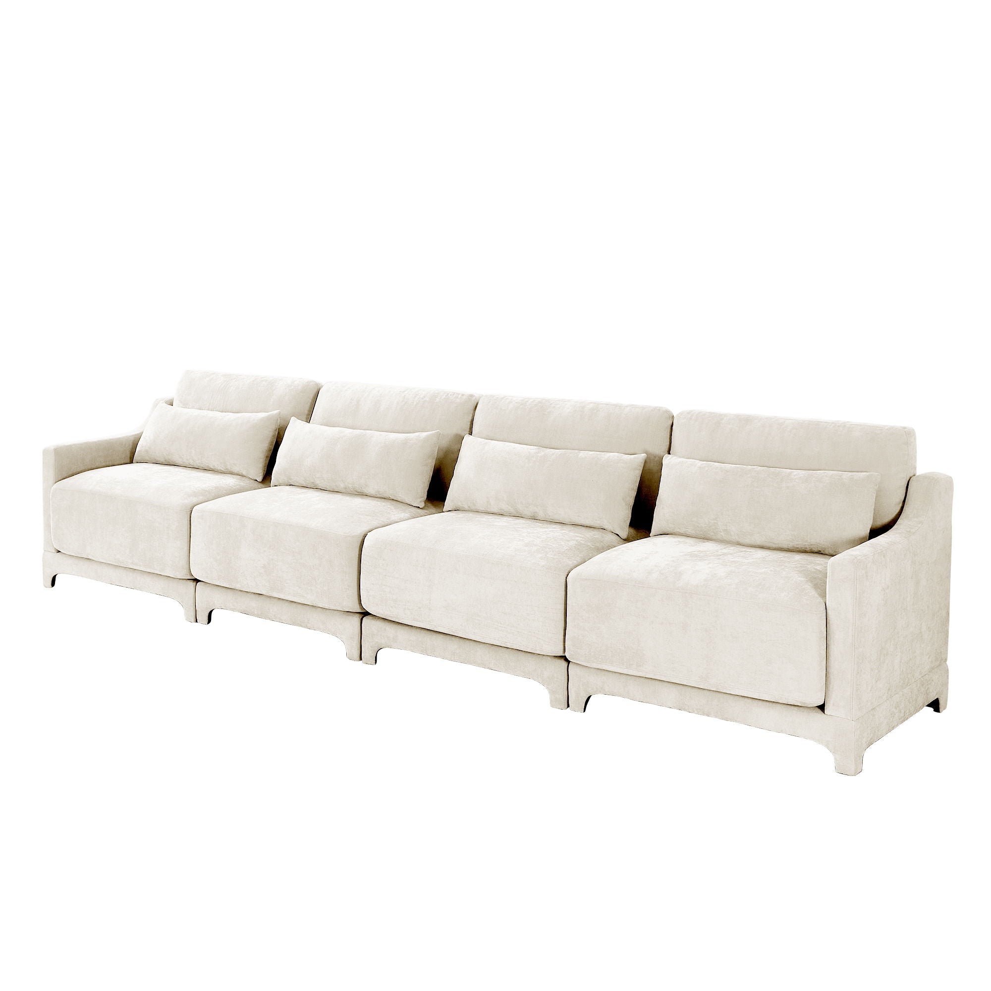 Elegant Sofa With Ergonomic Design And Lumbar Pillows