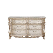 ACME Gorsedd - Dresser - Marble & Antique White | Meri Furniture
