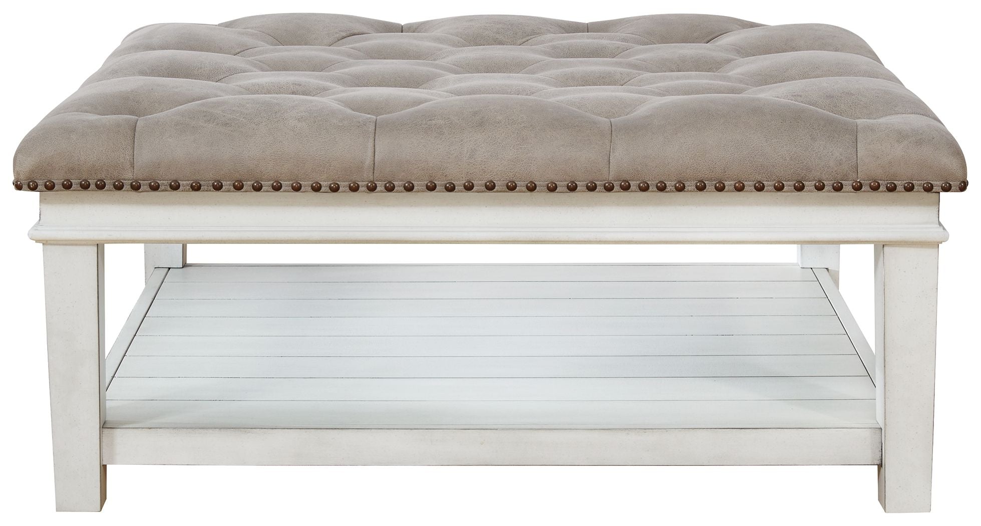Signature Design by Ashley® Kanwyn - Whitewash - Uph Ottoman Cocktail Table | Meri Furniture