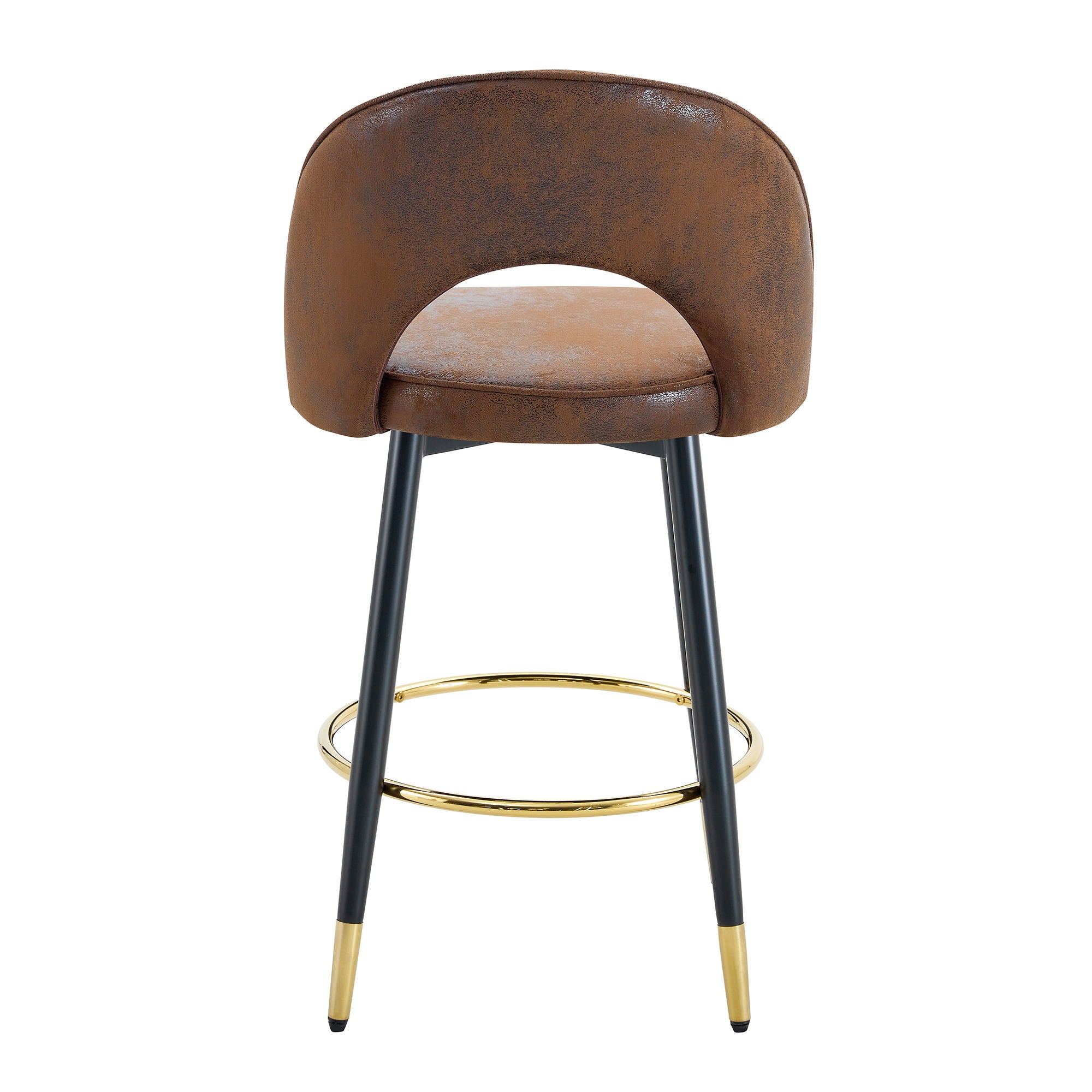Upholstered Rotatable Bar Chair With Metal Legs For Dining Room