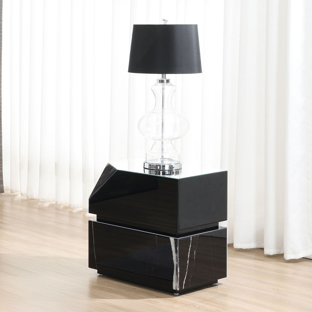 ACME Drisana - End Table - Black Mirrored Finish | Meri Furniture