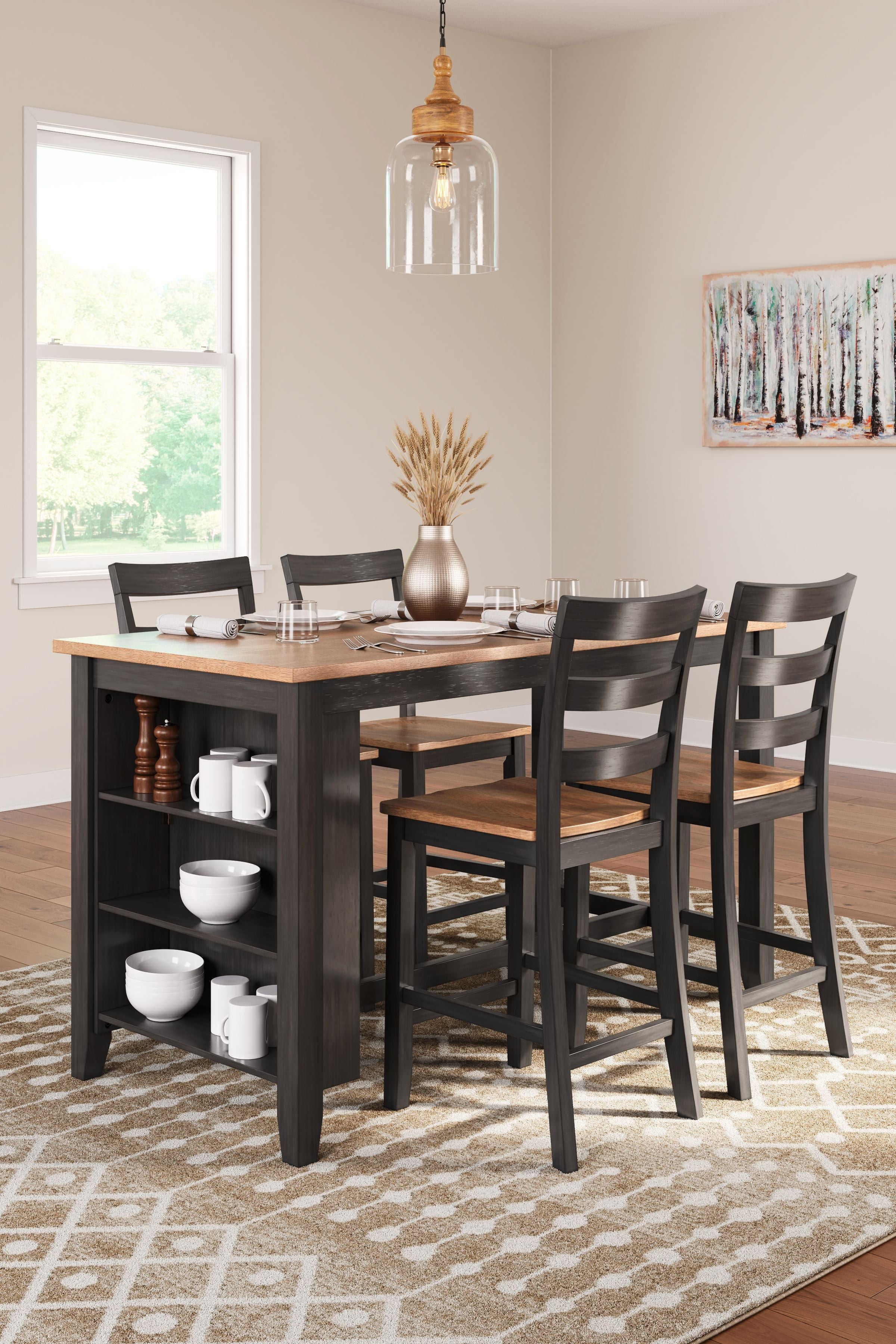 Signature Design by Ashley® Gesthaven - Rectangular Dining Room Counter Set | Meri Furniture