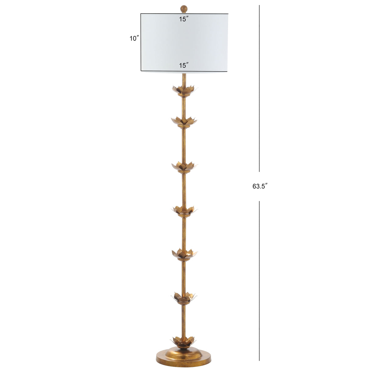 LANDEN, 63.5 INCH, ANTIQUE GOLD, IRON FLOOR LAMP