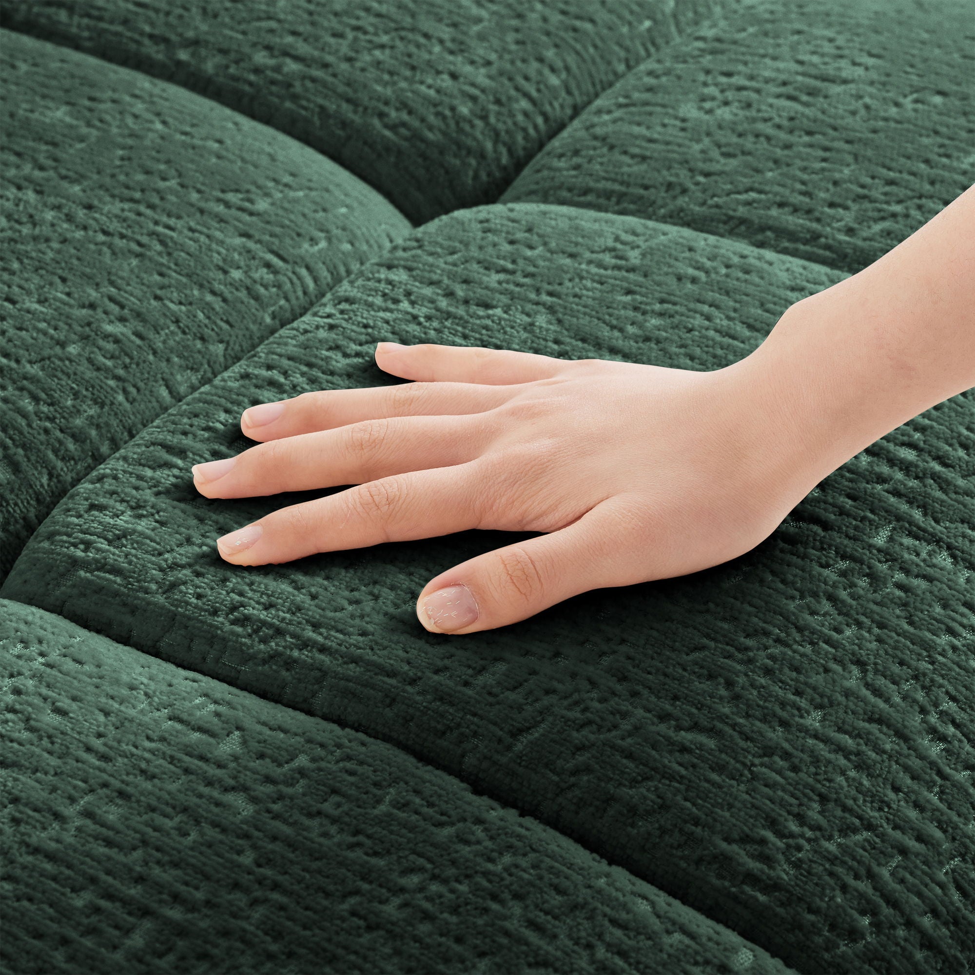 Sofa Set With Ottoman And Pillows, Textured, High Resilience Cushions