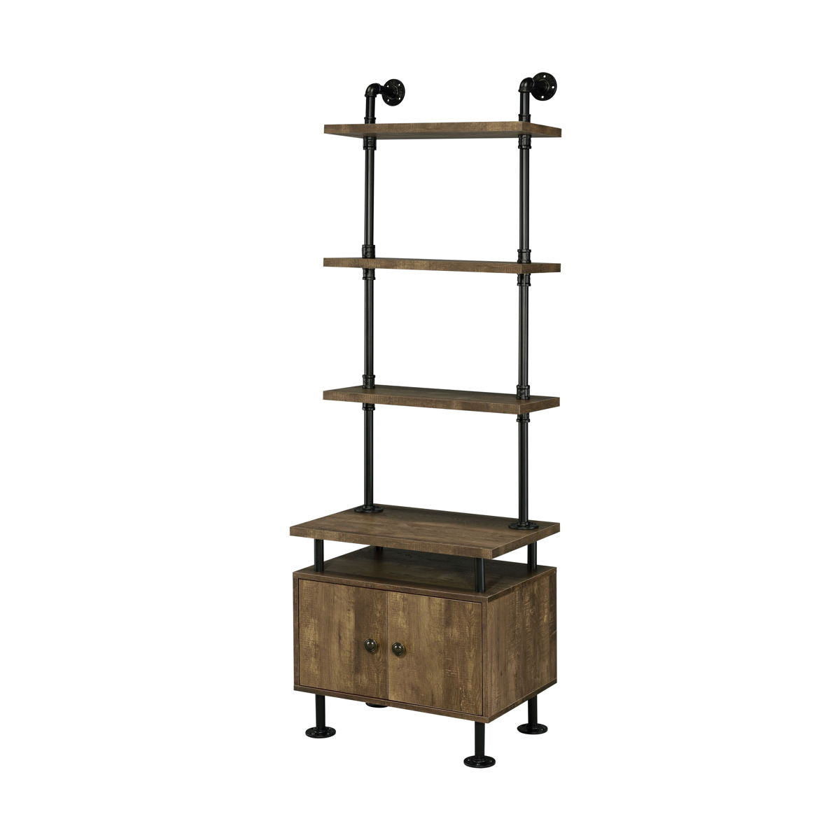 ACME Ensata II - Side Pier - Rustic Oak & Black Finish | Meri Furniture