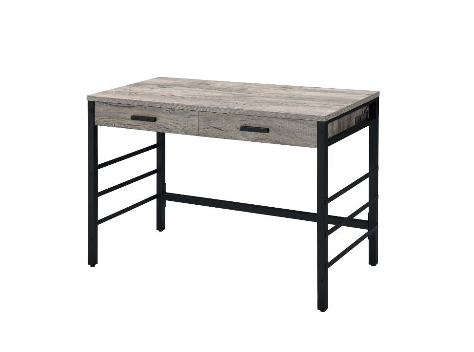 ACME Disho - Desk - Light Weathered Oak & Black Finish | Meri Furniture