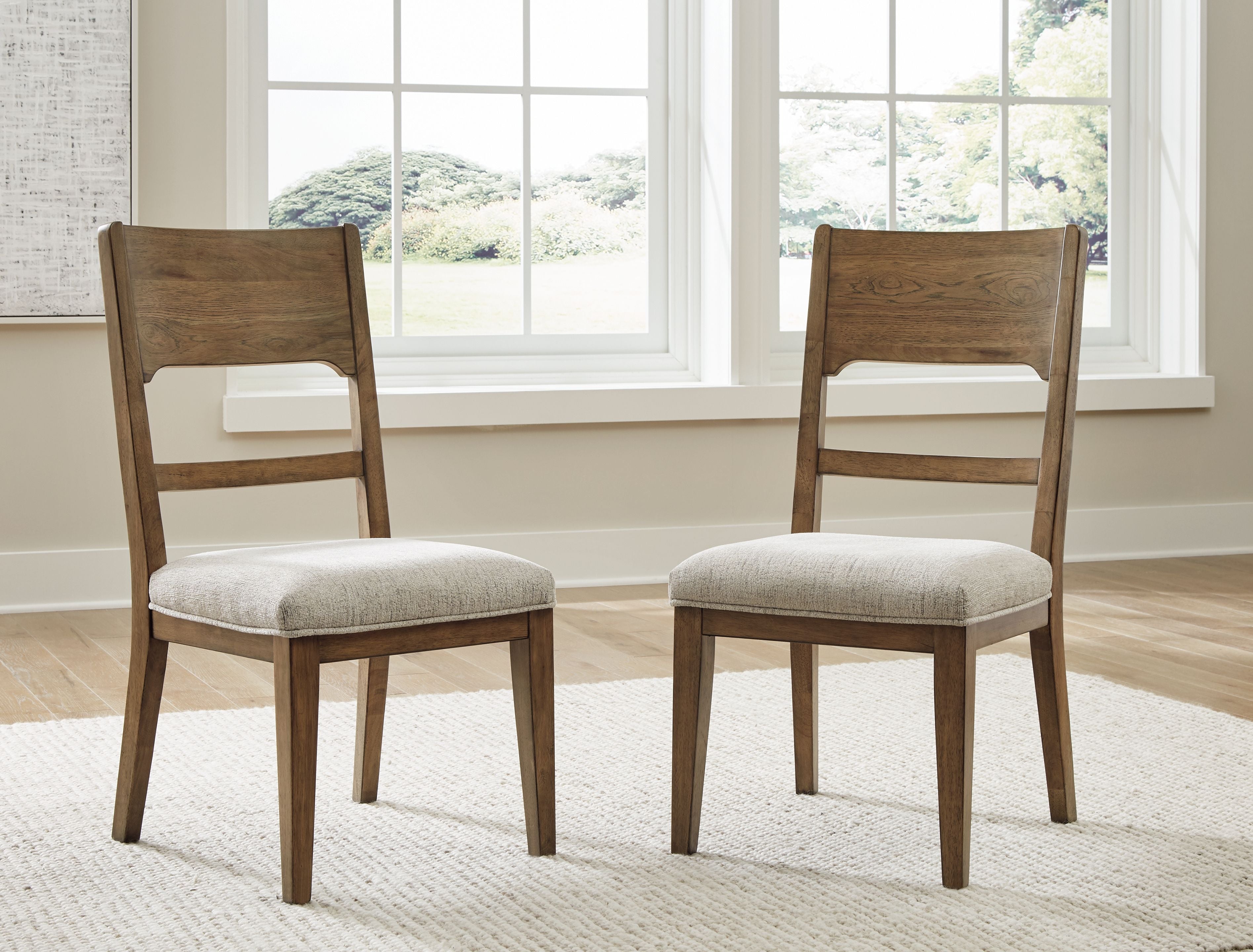 Signature Design by Ashley® Cabalynn - Oatmeal / Light Brown - Dining Uph Side Chair (Set of 2) | Meri Furniture