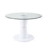 ACME Kavi - Coffee Table - Clear Glass & White High Gloss | Meri Furniture