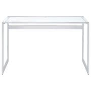 Coaster Fine Furniture Hartford - Glass Top Writing Desk - Chrome | Meri Furniture