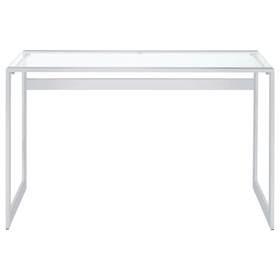 Coaster Fine Furniture Hartford - Glass Top Writing Desk - Chrome | Meri Furniture