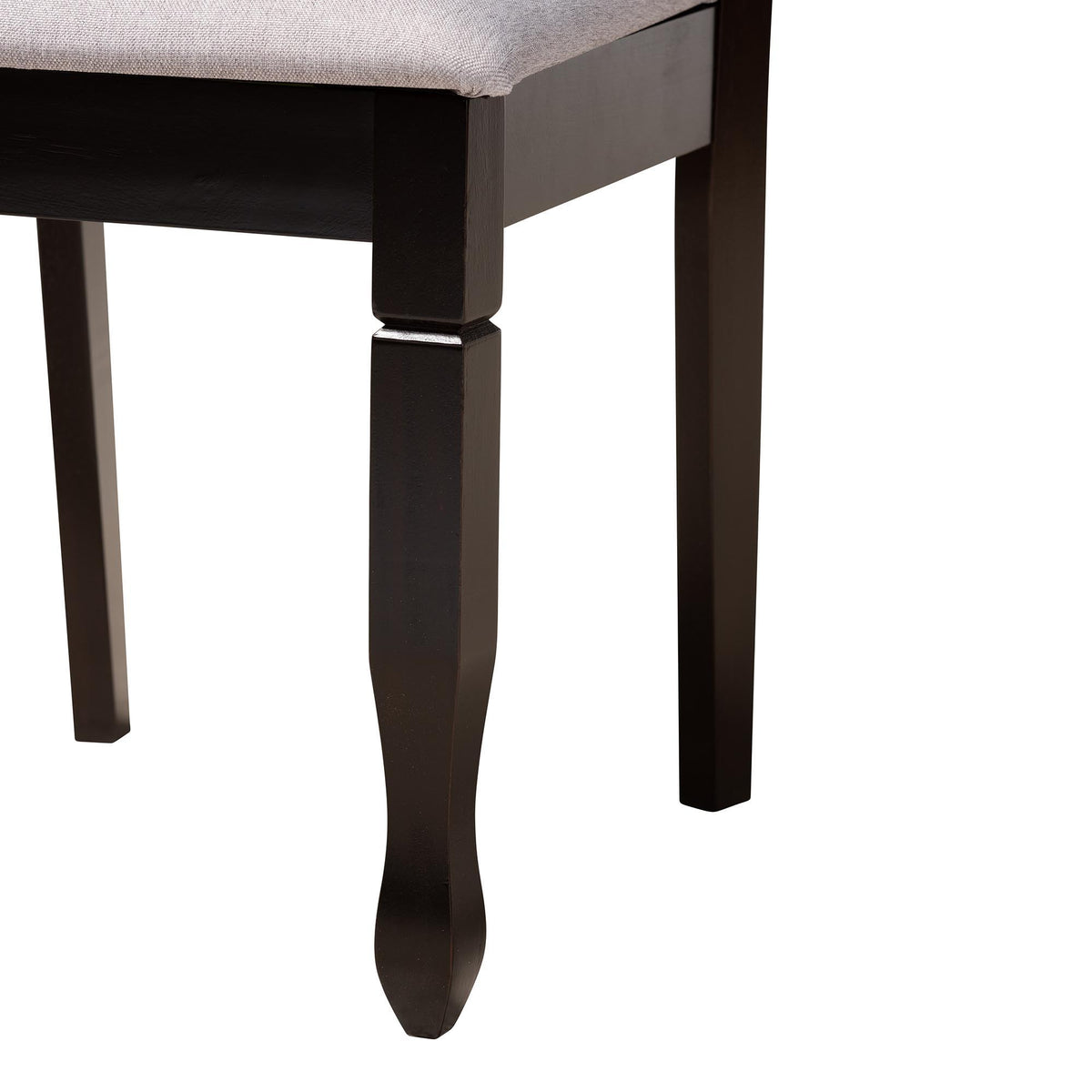 Mila Modern Grey Fabric and Dark Brown Finished Wood 5-Piece Dining Set
