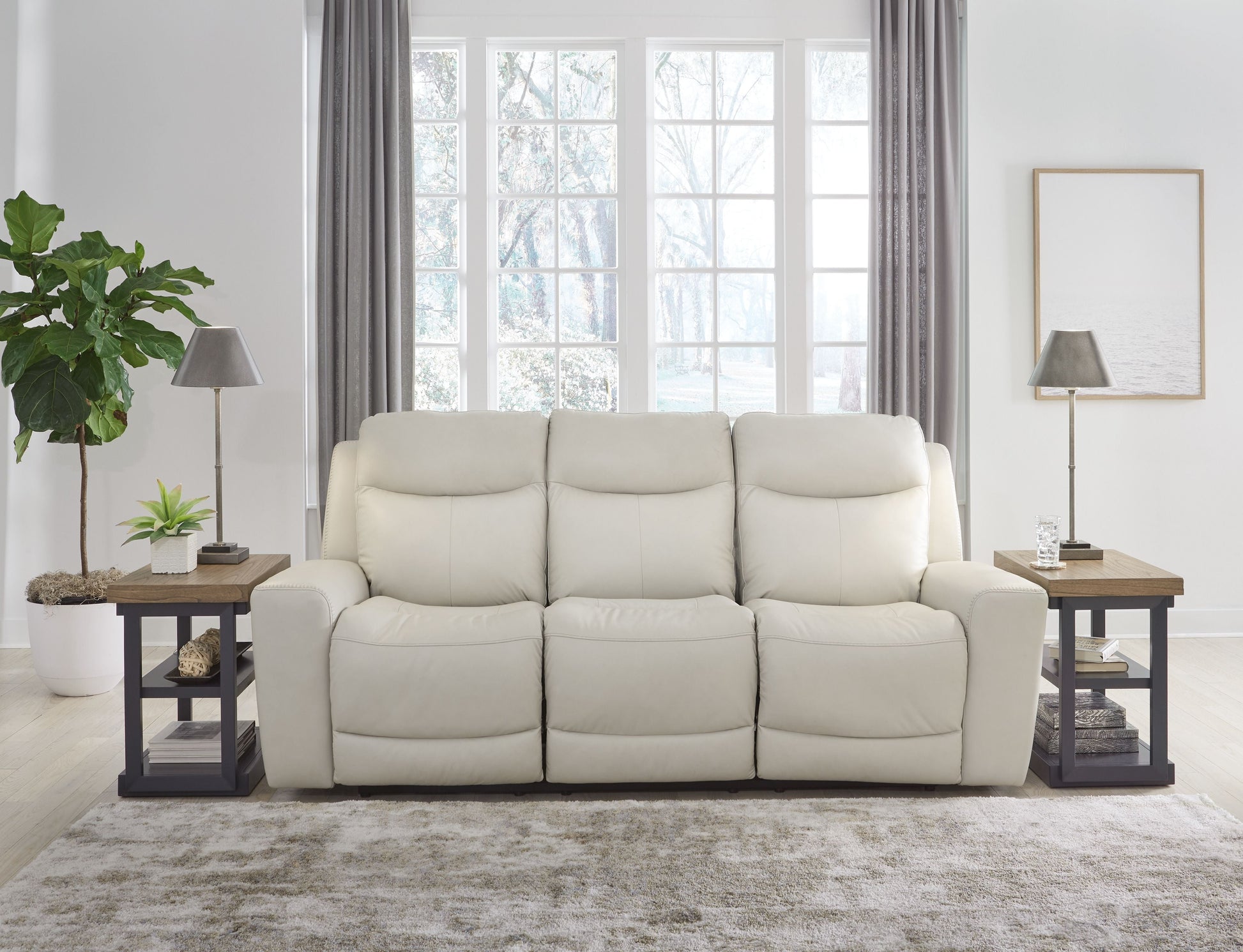Signature Design by Ashley® Mindanao - Coconut - 3 Pc. - Power Reclining Sofa, Power Reclining Loveseat With Console, Power Recliner | Meri Furniture