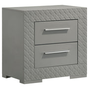 Coaster Fine Furniture Ives - 2-Drawer Nightstand Bedside Table - Gray High Gloss | Meri Furniture