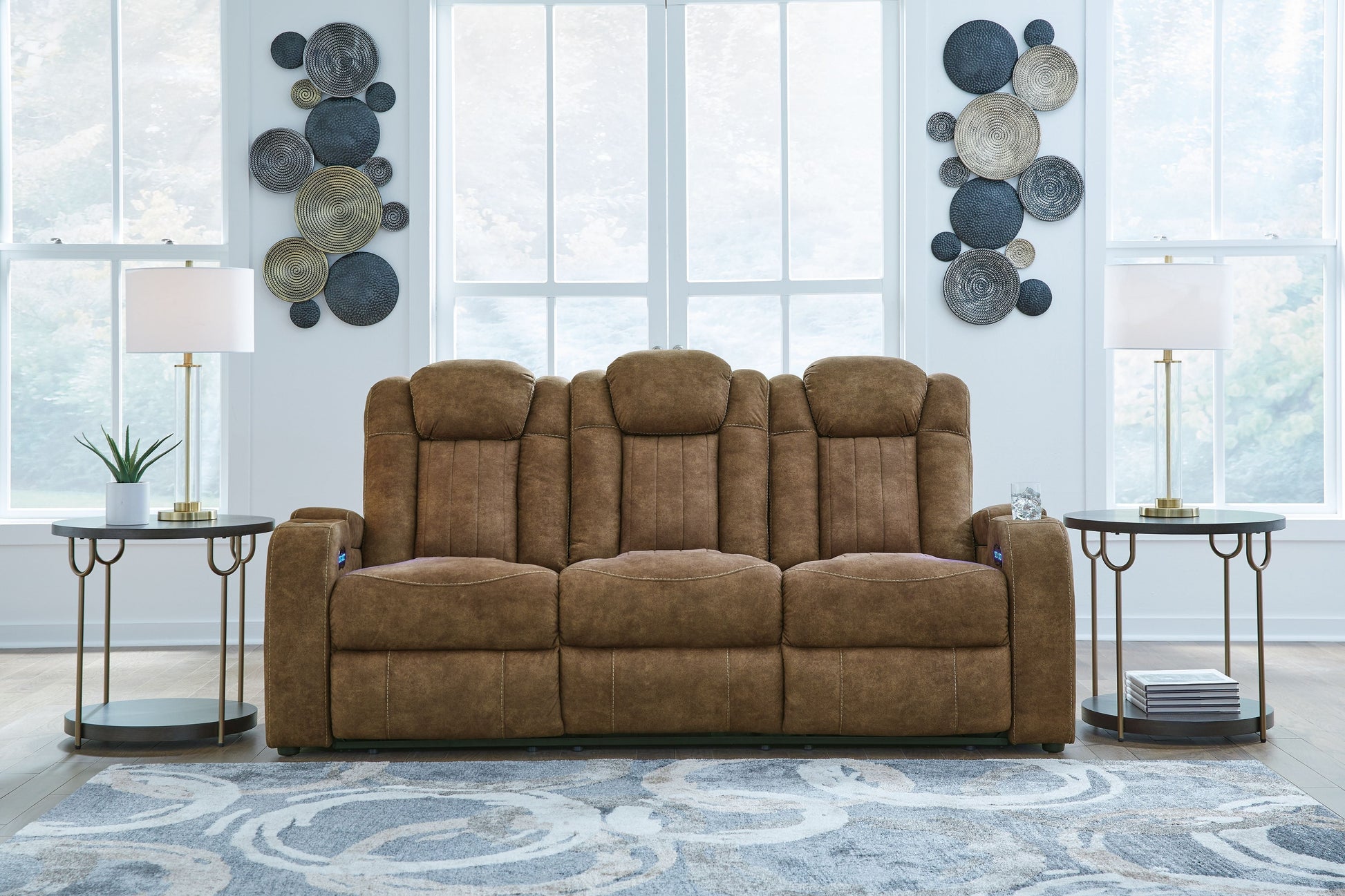 Signature Design by Ashley® Wolfridge - Brindle - 2 Pc. - Power Reclining Sofa, Power Reclining Loveseat With Console | Meri Furniture