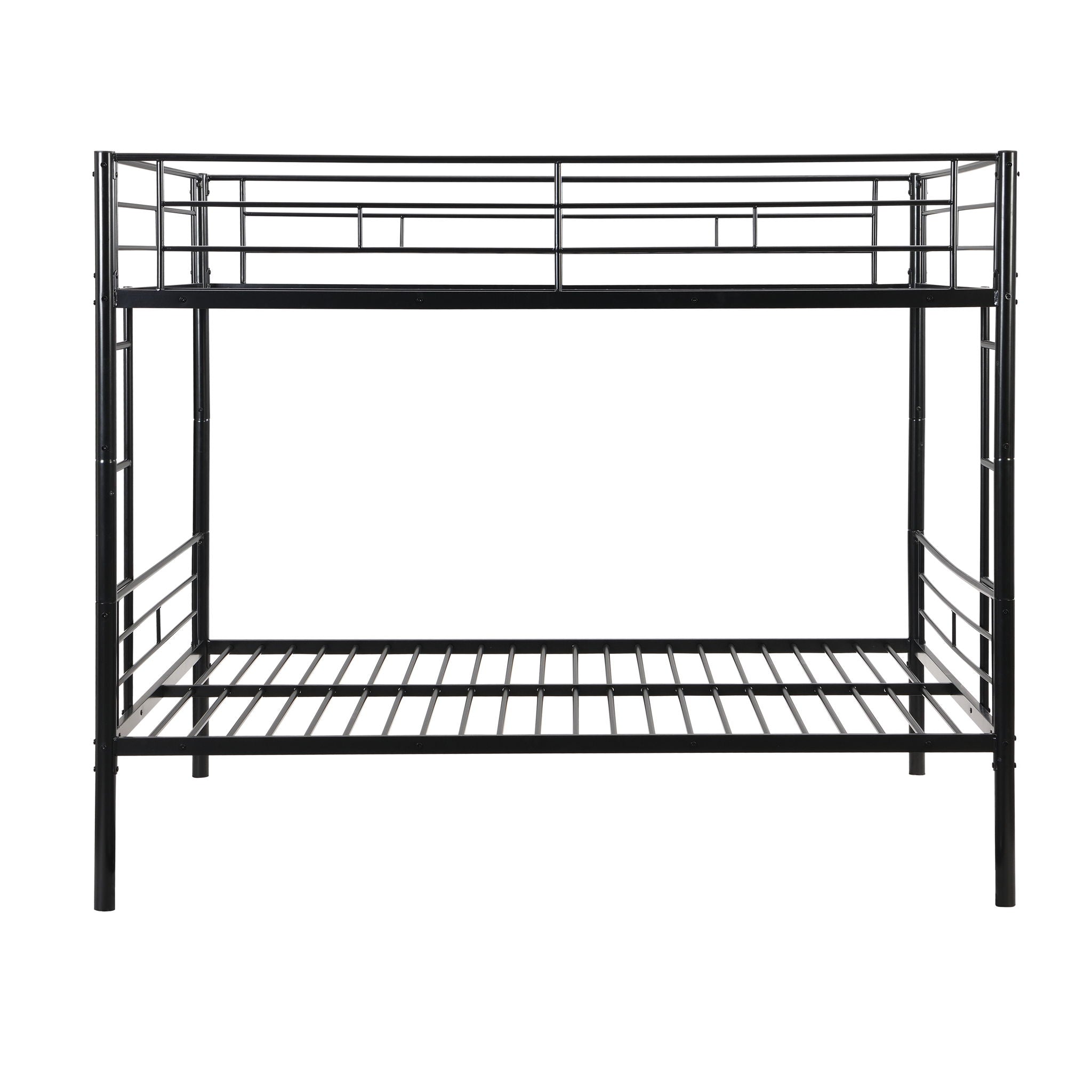 Modern Metal Bunk Bed, Full Over Full, No Box Spring Needed - Black