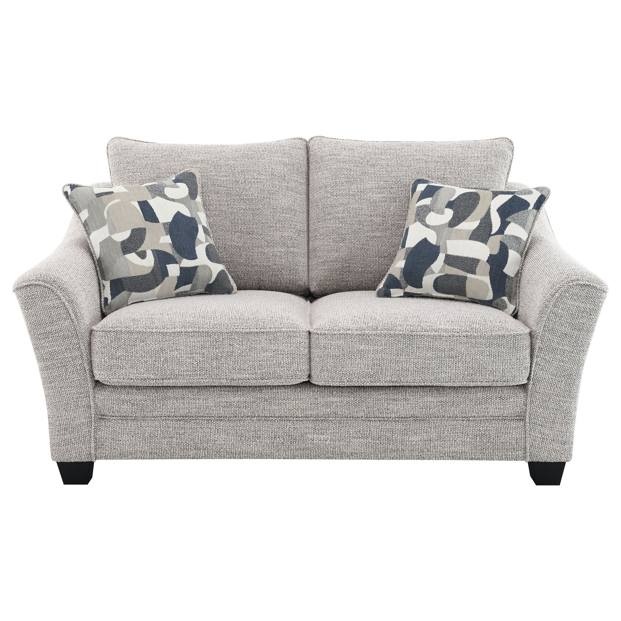 Lido - Upholstered Loveseat With Tapering Block Legs - Light Gray