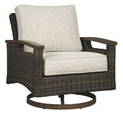 Ashley Furniture Paradise - Medium Brown - Swivel Lounge Chair (Set of 2) | Meri Furniture