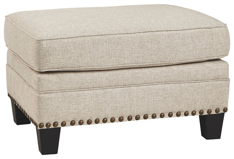 Ashley Furniture Claredon - Linen - Ottoman | Meri Furniture