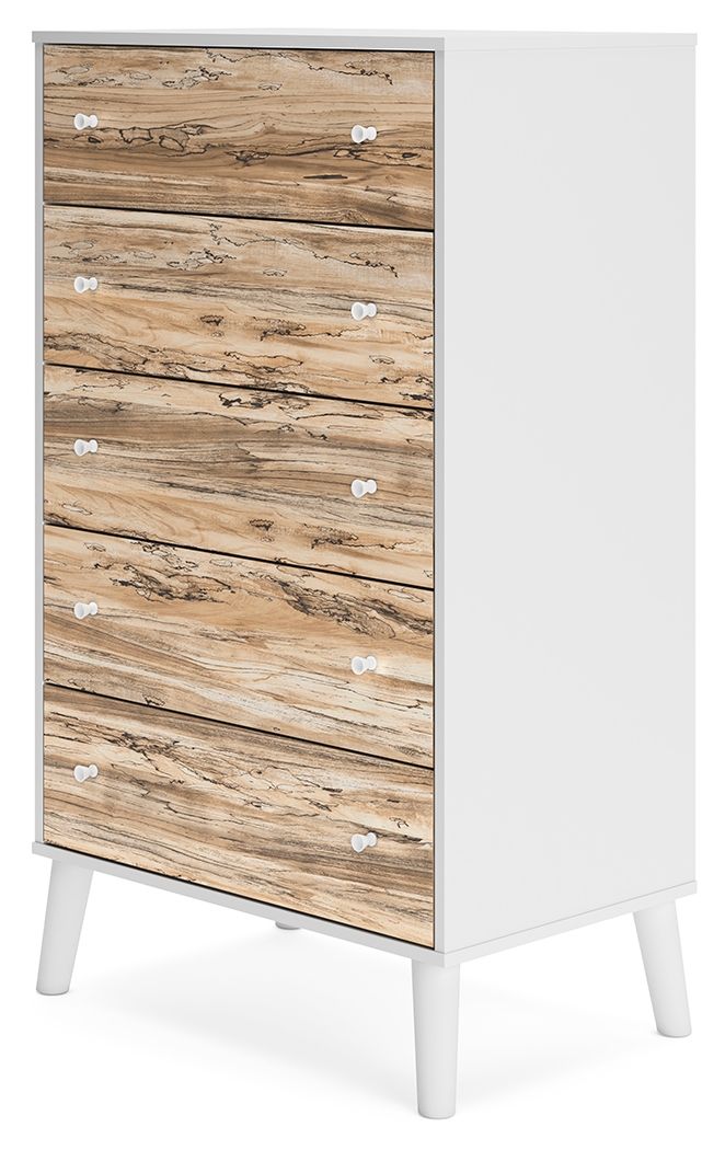 Signature Design by Ashley® Piperton - Brown / White - Five Drawer Chest | Meri Furniture