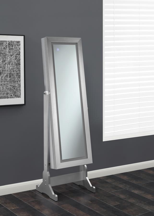 Coaster Fine Furniture Moore - Cheval Mirror With Jewelry Storage - Silver | Meri Furniture