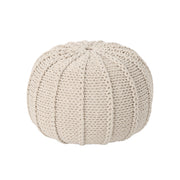 Bordeaux - Knitted Cotton Round Pouf Ottoman And Floor Cushion