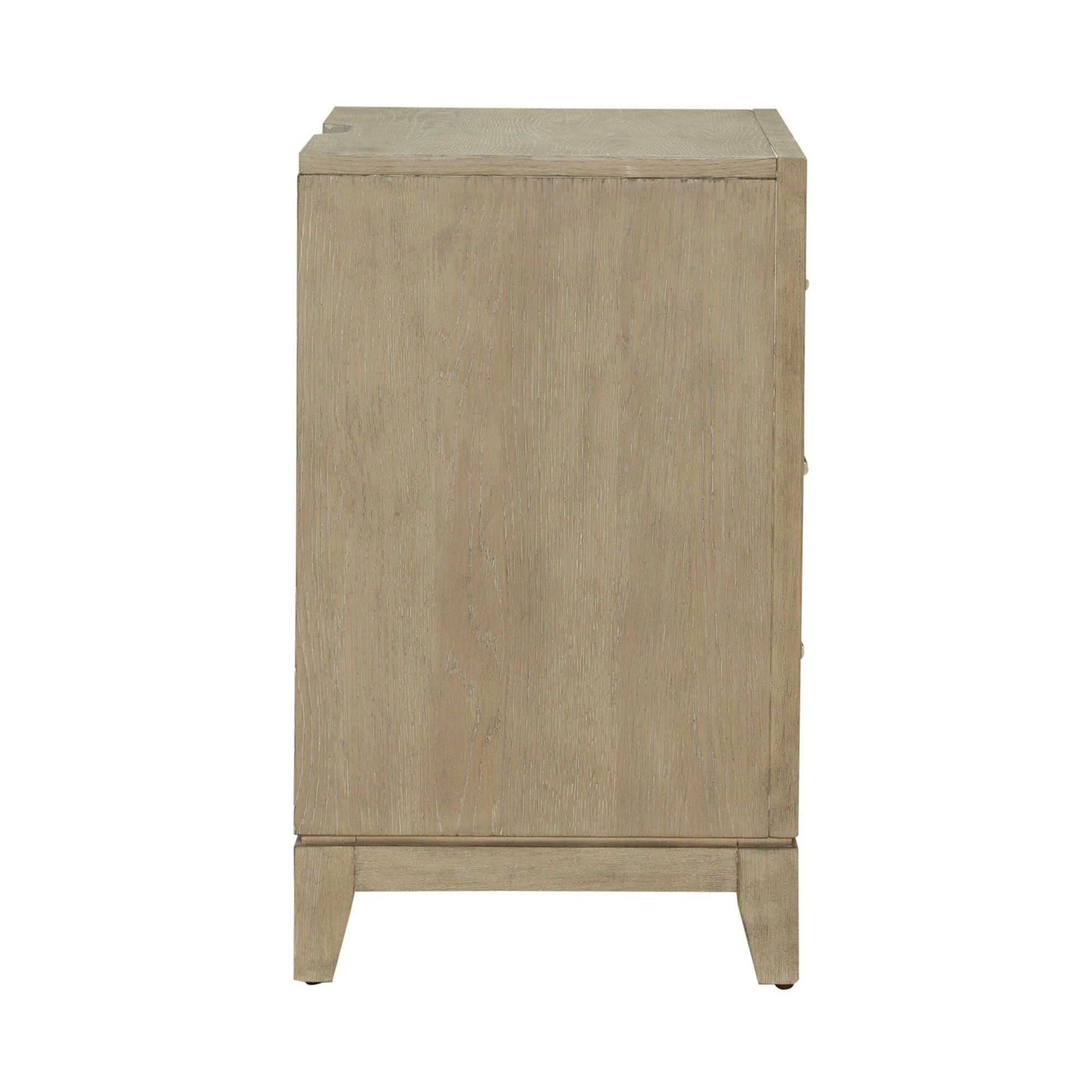 Liberty Furniture Brentwood - 3 Drawer Nightstand With Charging Station - Sandstone | Meri Furniture