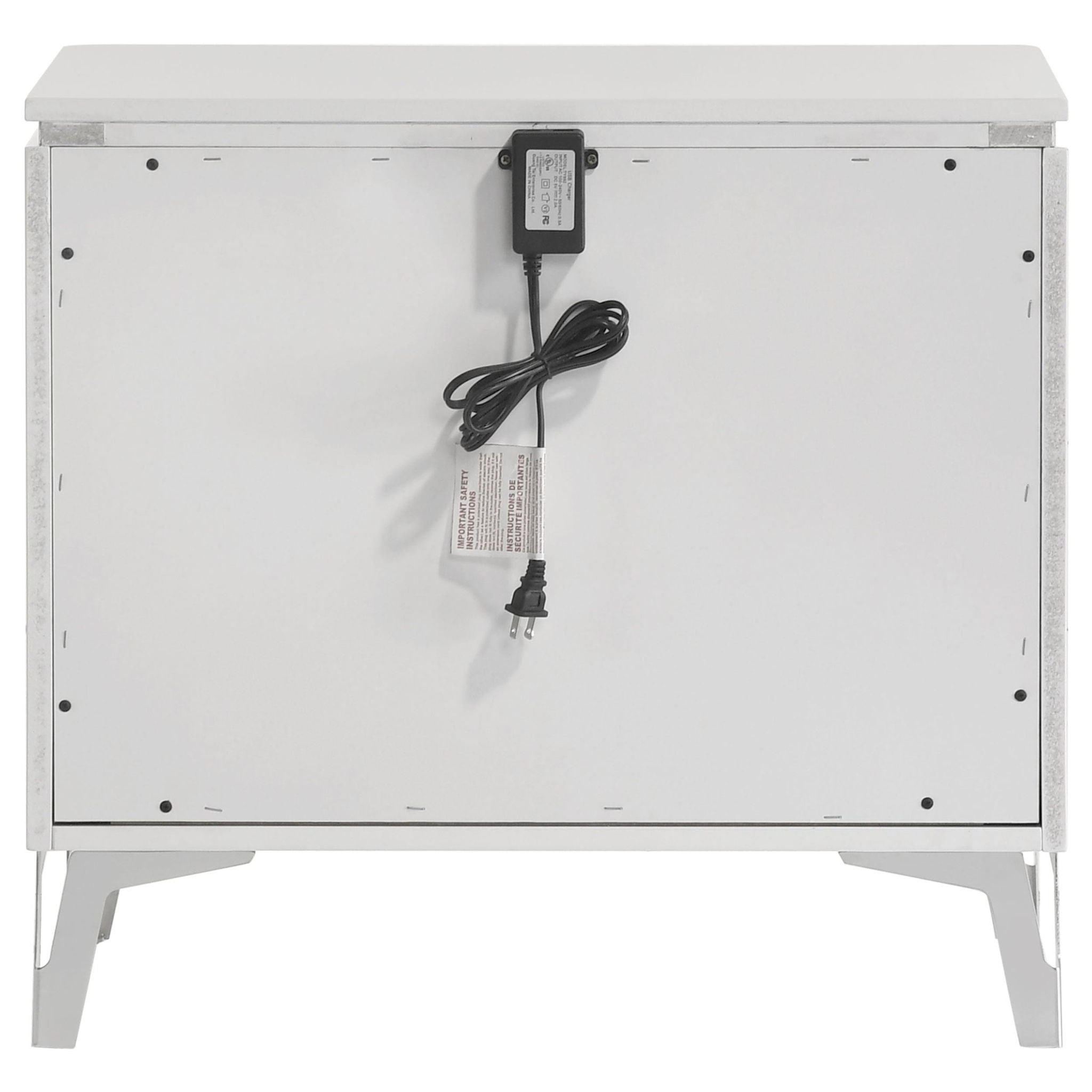 Cassia 2-drawer Nightstand Bedside Table White High Gloss