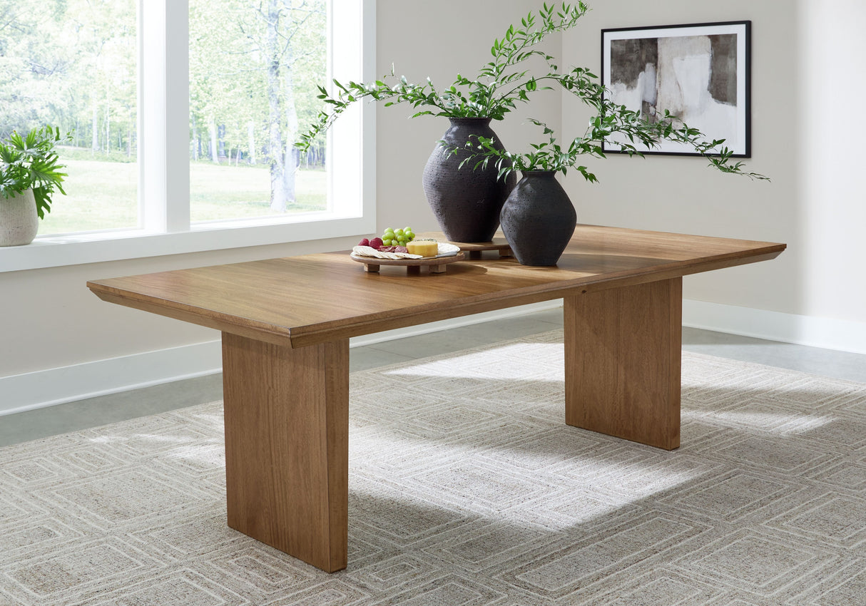 Signature Design by Ashley® Sherbana - Light Brown - Rectangular Dining Room Extension Table | Meri Furniture