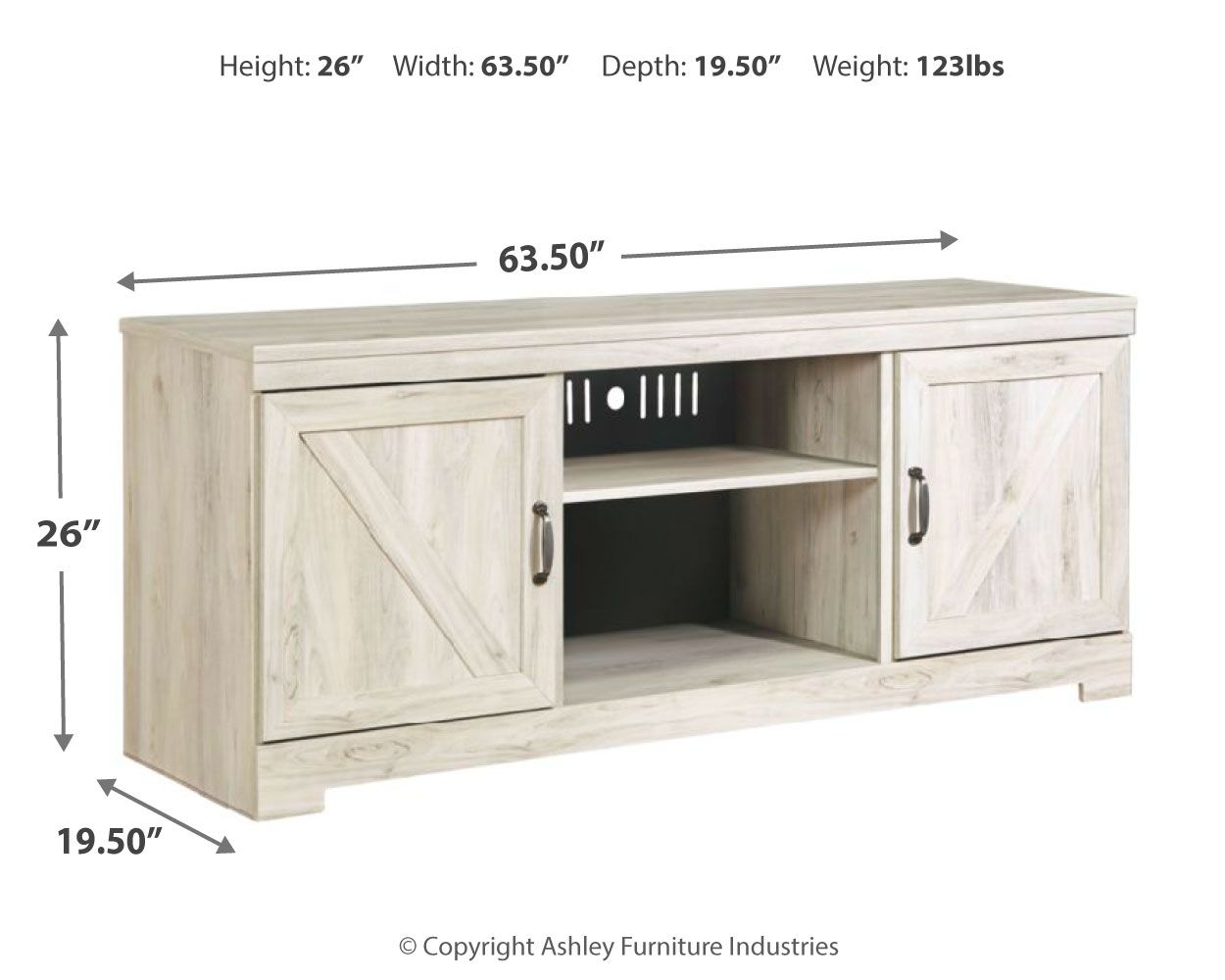 Signature Design by Ashley® Bellaby - TV Stand W/Fireplace Option | Meri Furniture
