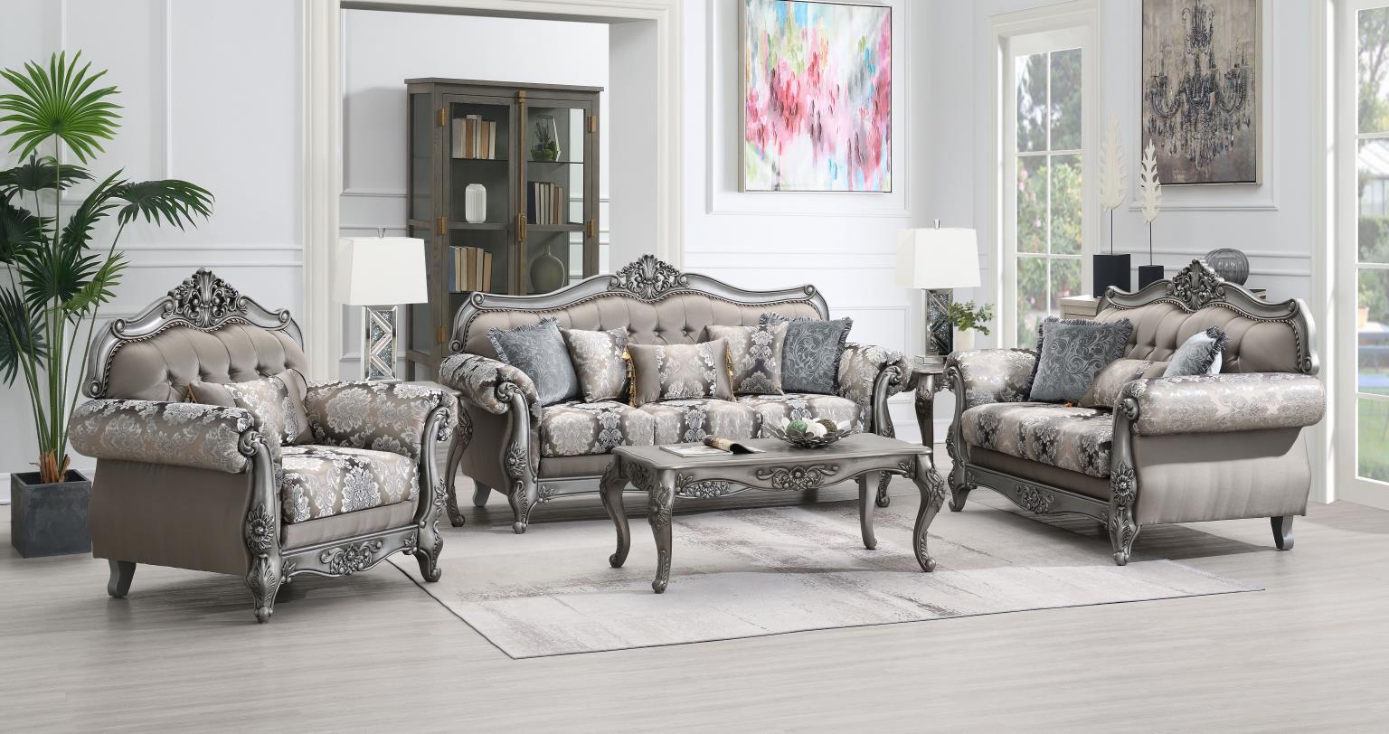 U203 - Traditional Sofa - Gray