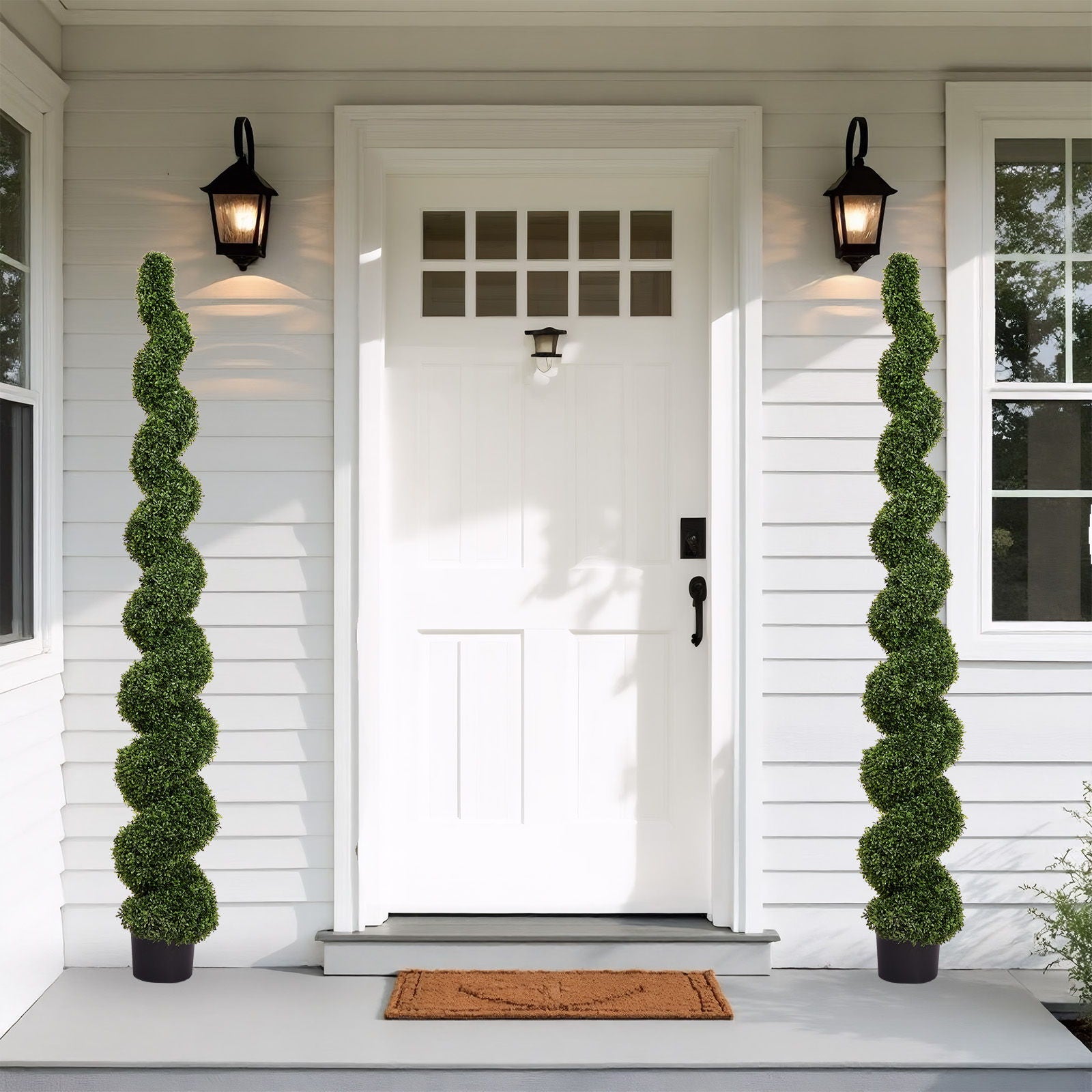 Artificial Outdoor UV Resistant Plastic Boxwood Topiary Spiral Tree