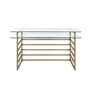 ACME Shona - Desk - Antique Gold & Clear Glass | Meri Furniture