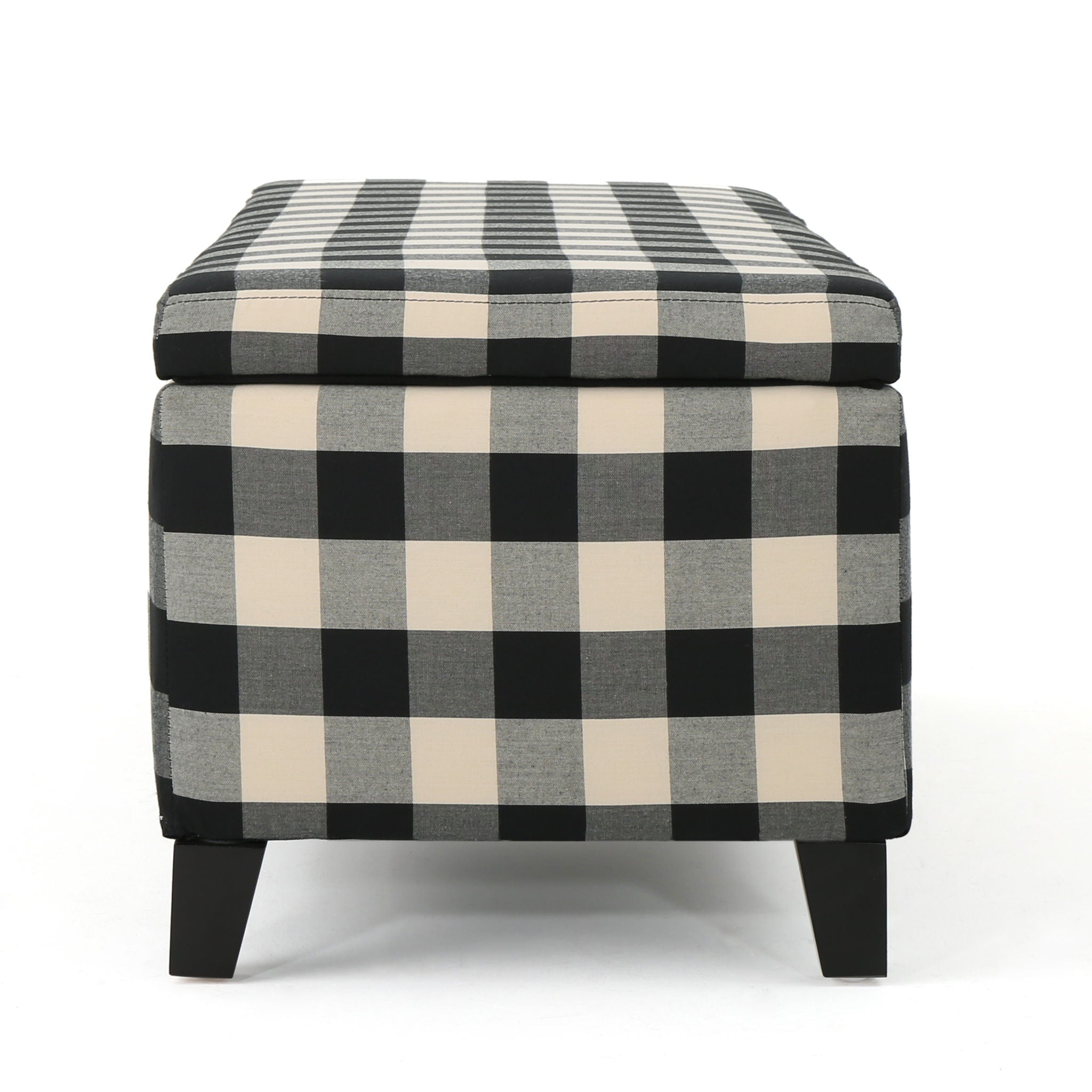Contemporary Storage Ottoman With Seating And Storage - Black