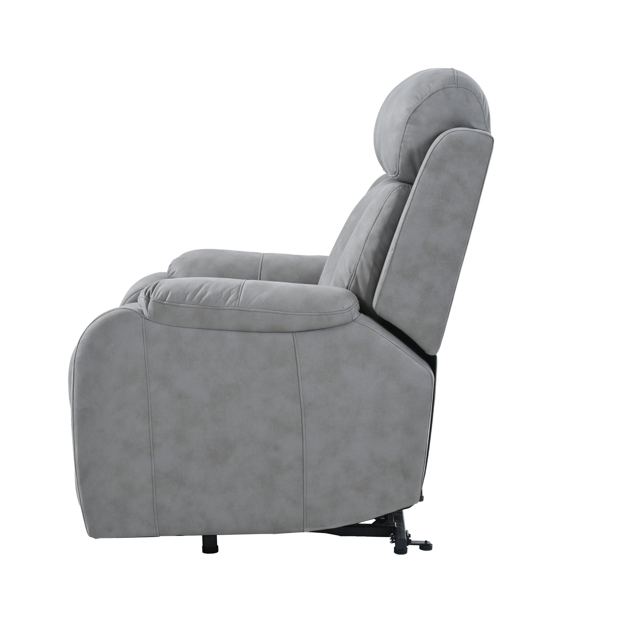 Electric Power Lift Recliner Chair, Fabric Recliner Chair, Home Theater Seating, Living Room Chair, Side Pocket, Remote Control - Light Gray