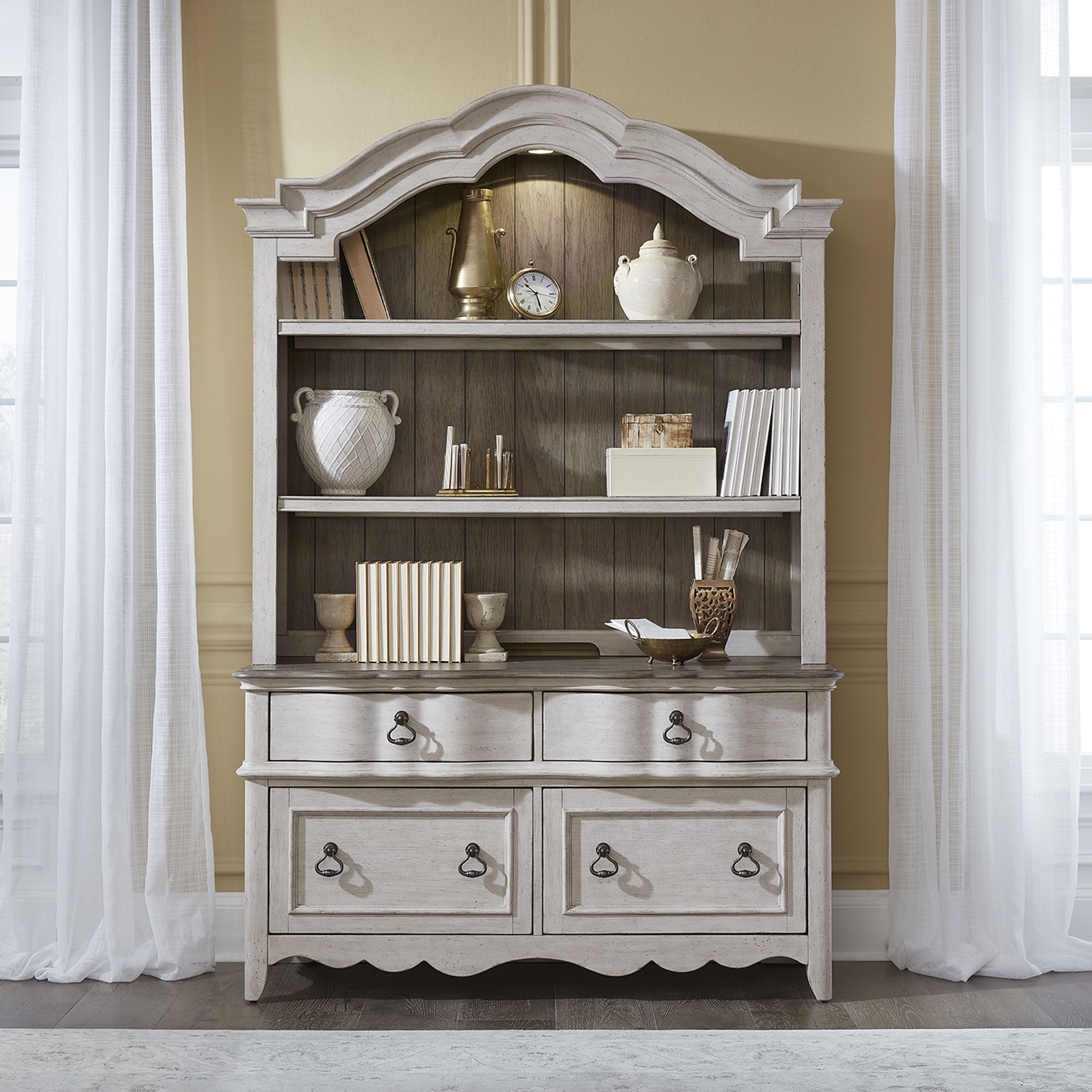 Liberty Furniture Chesapeake - Credenza & Hutch | Meri Furniture