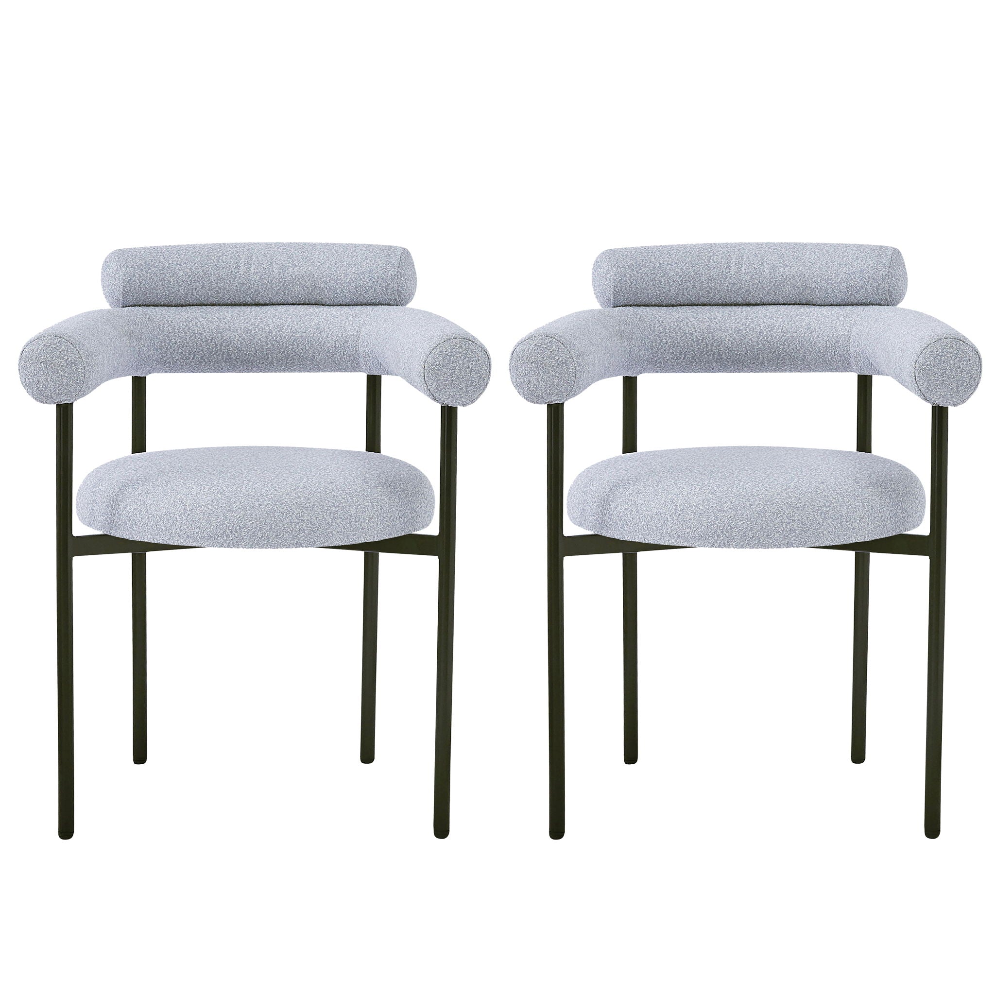 Contemporary Upholstered Armchair Dining Chairs With Metal Legs (Set of 2)