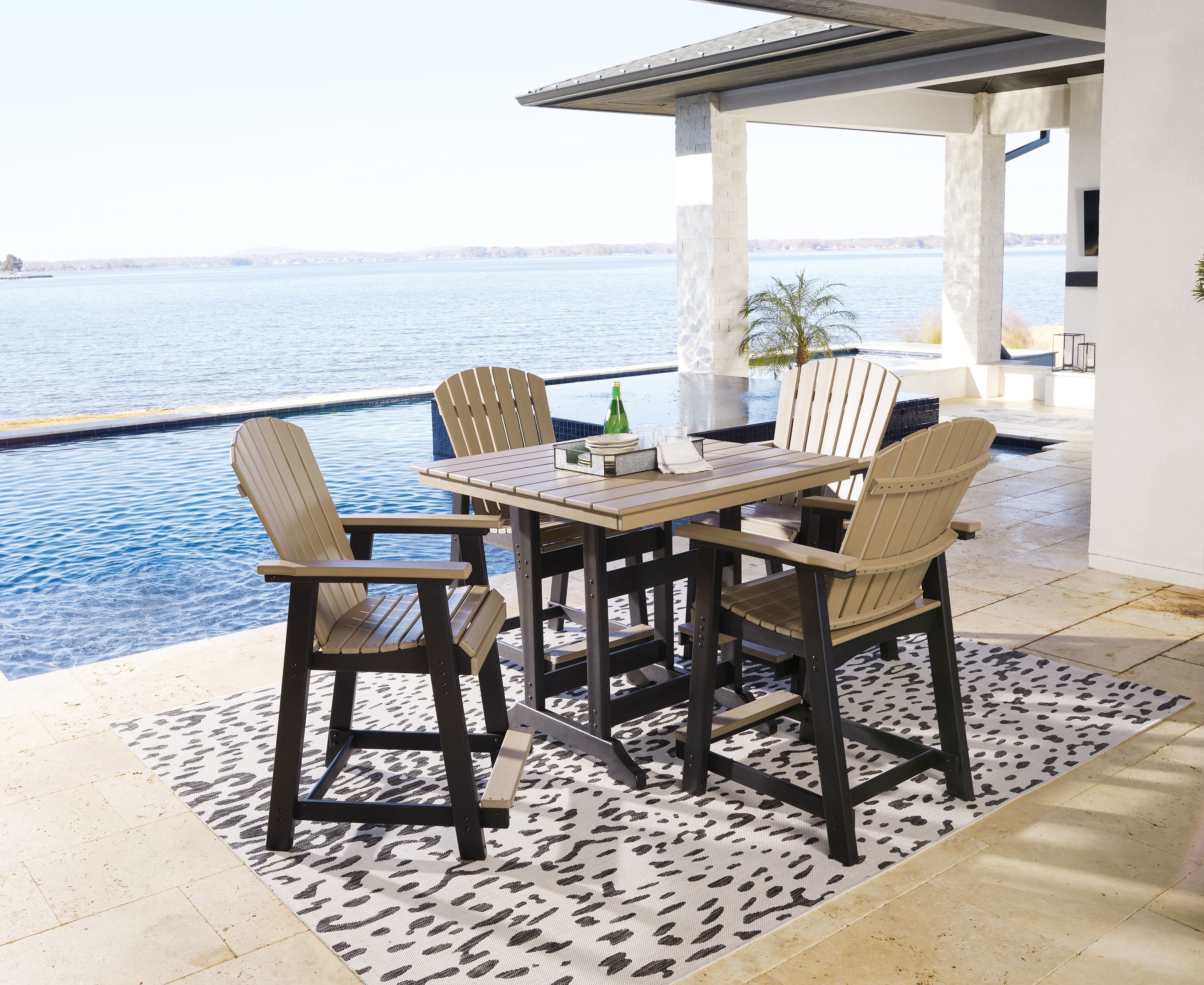 Signature Design by Ashley® Fairen Trail - Black / Driftwood - 5 Pc. - Counter Dining Set | Meri Furniture