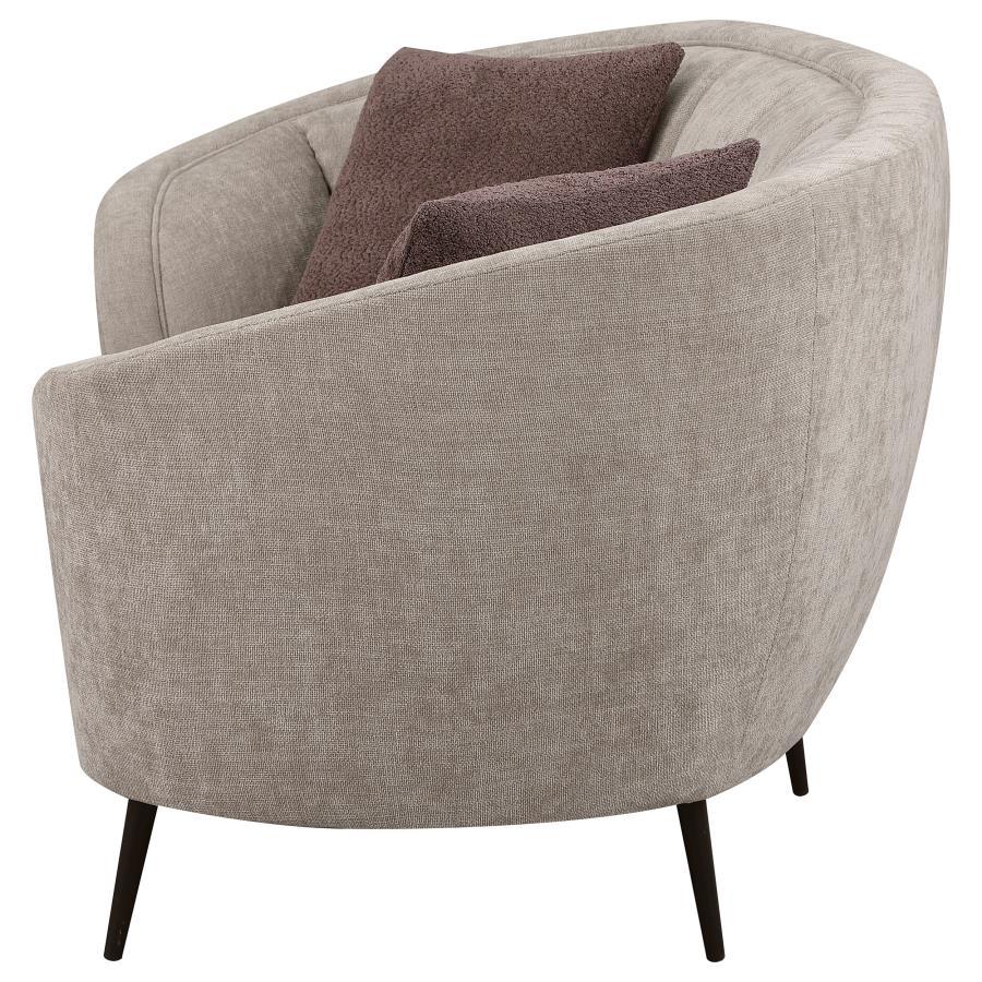 Coaster Fine Furniture Ellorie - Upholstered Channel Back Curved Loveseat - Beige | Meri Furniture