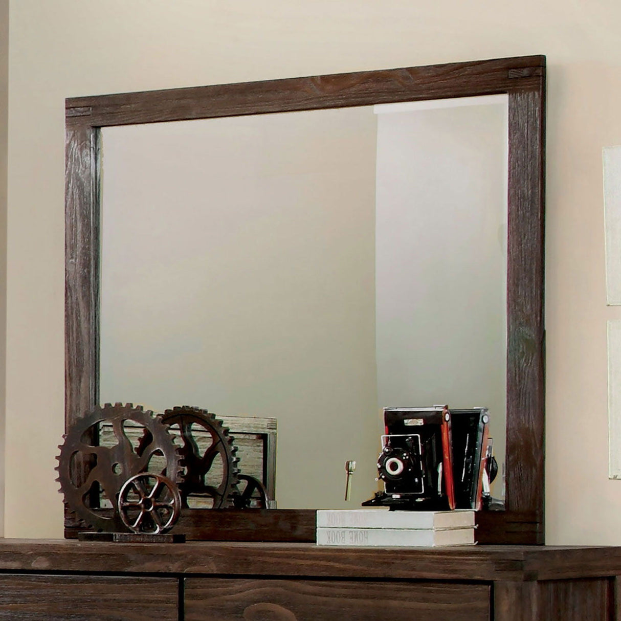 Furniture of America Rexburg - Mirror - Wire - Brushed Rustic Brown | Meri Furniture