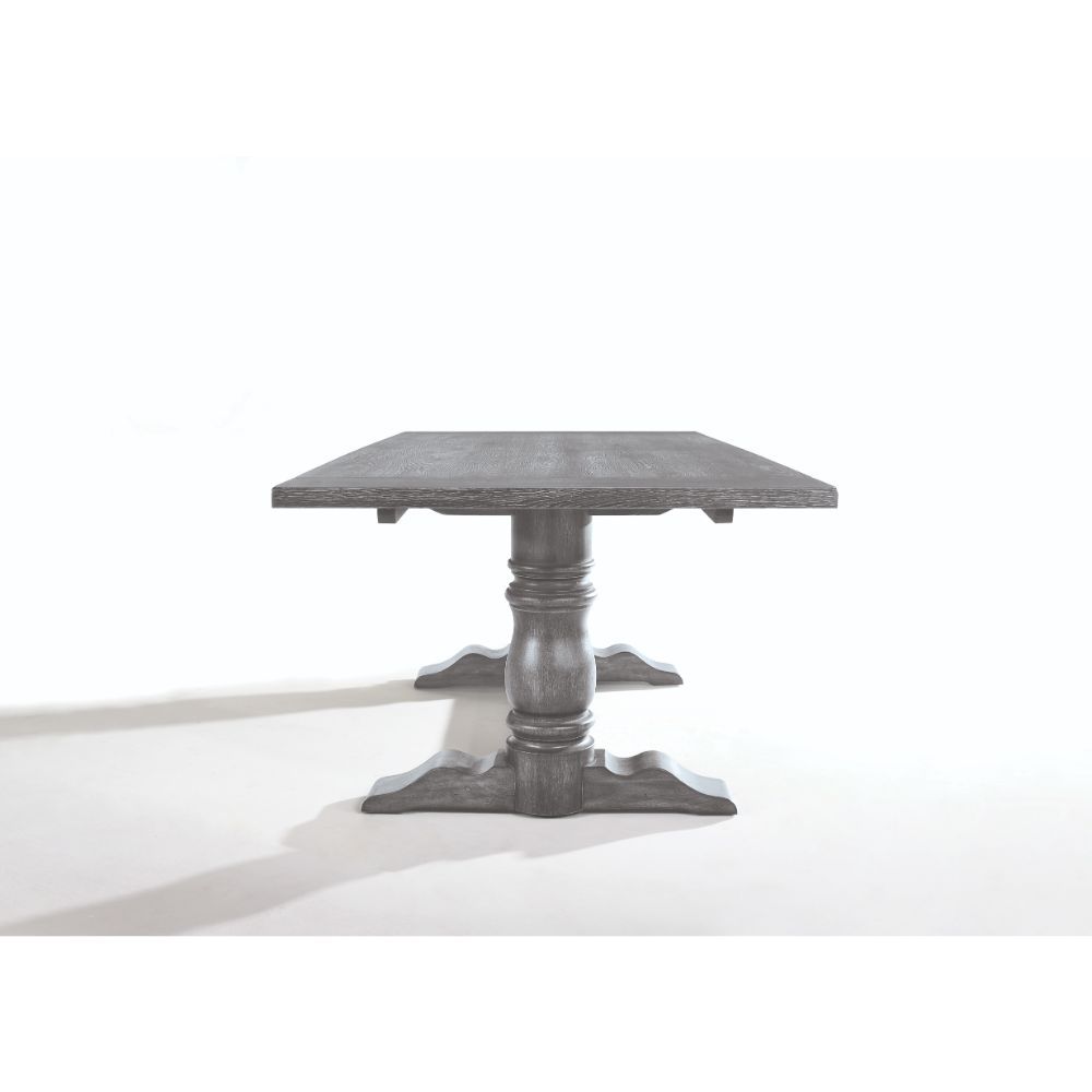 ACME Leventis - Dining Table - Weathered Gray - 30" | Meri Furniture