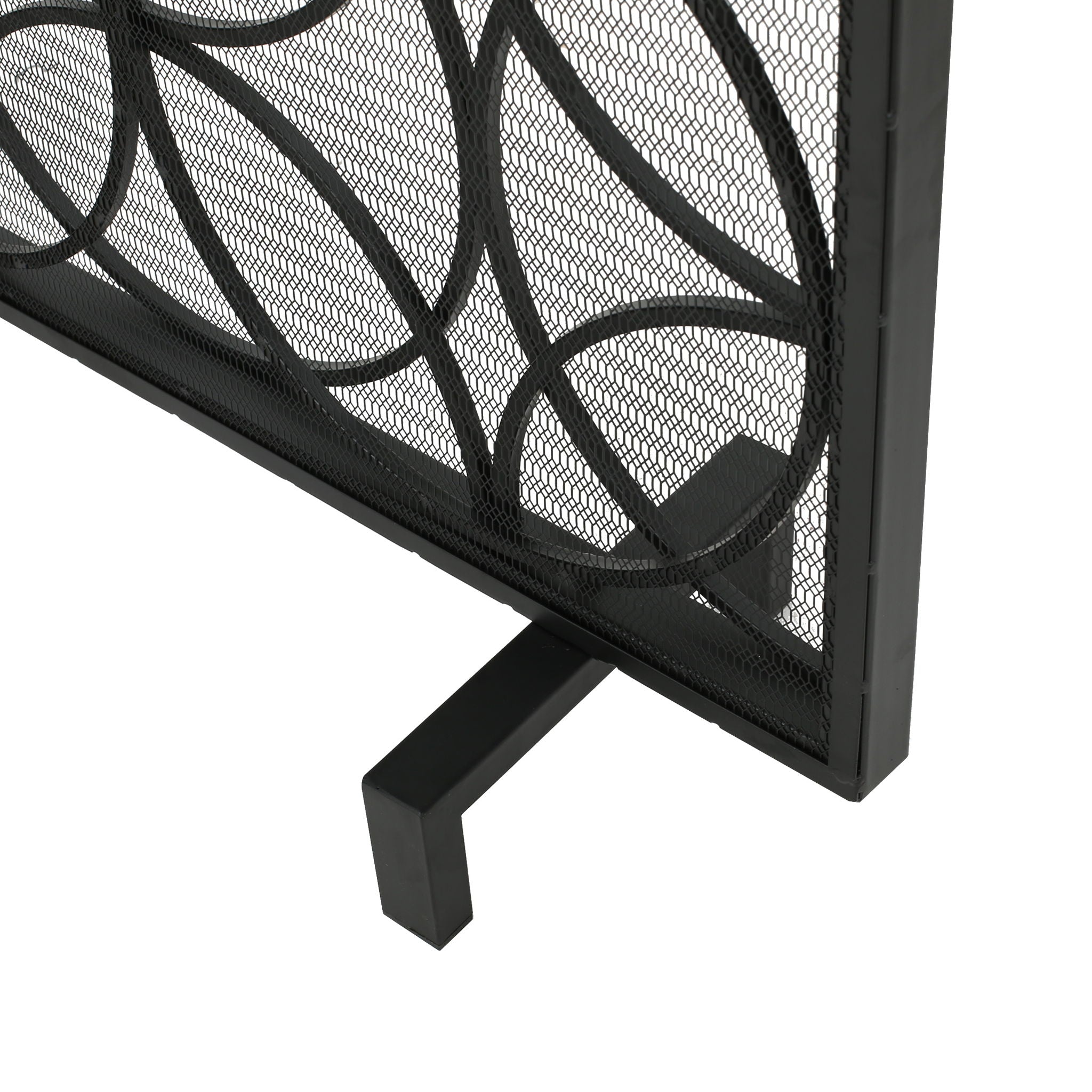 Thayer - Single Panel Iron Fireplace Screen With Geometric Design