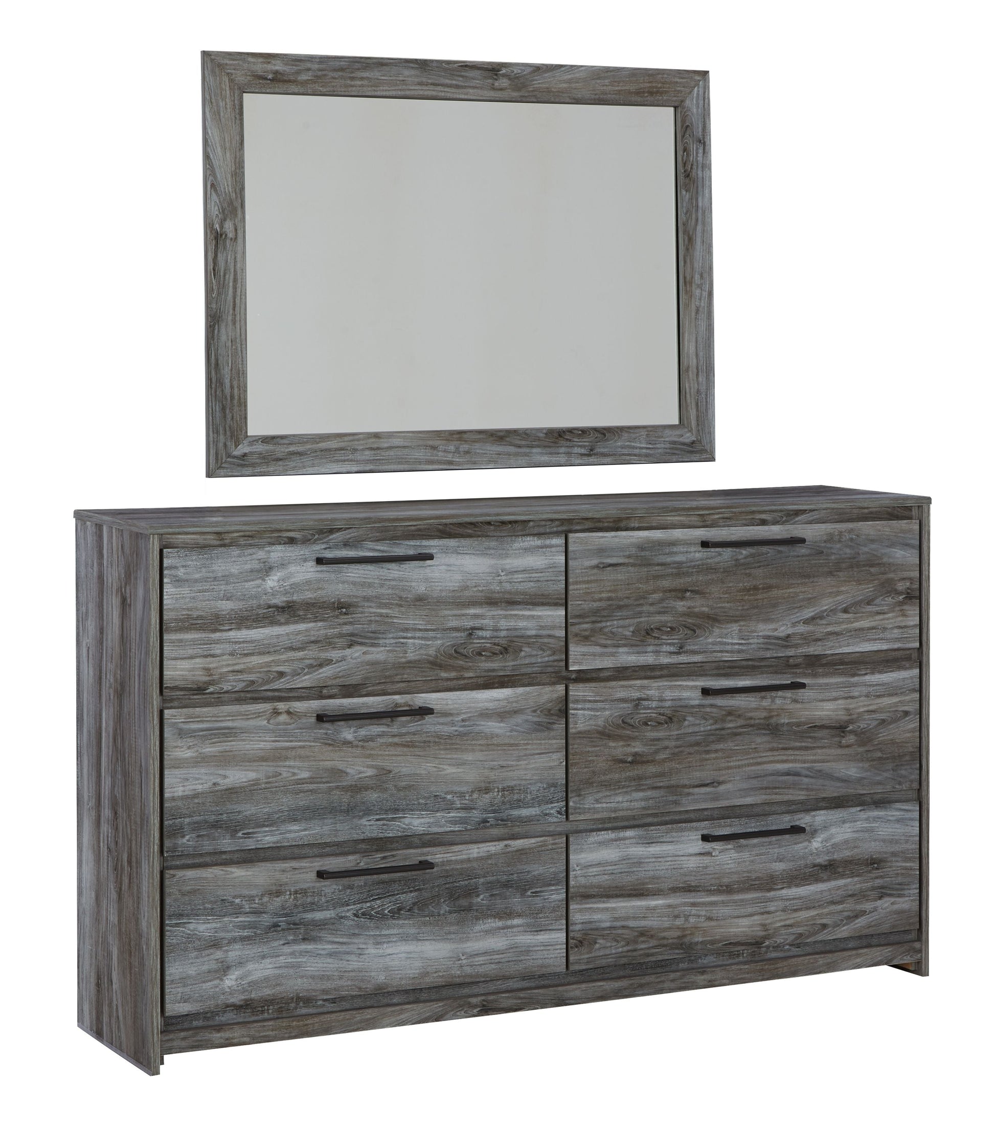 Signature Design by Ashley® Baystorm - Gray - Dresser, Dark Gray Mirror | Meri Furniture