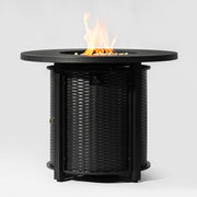 Propane Gas Fire Pit Table, 50000 Btu Round Steel Fire Pit