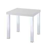 Harta - End Table - White High Gloss & Chrome