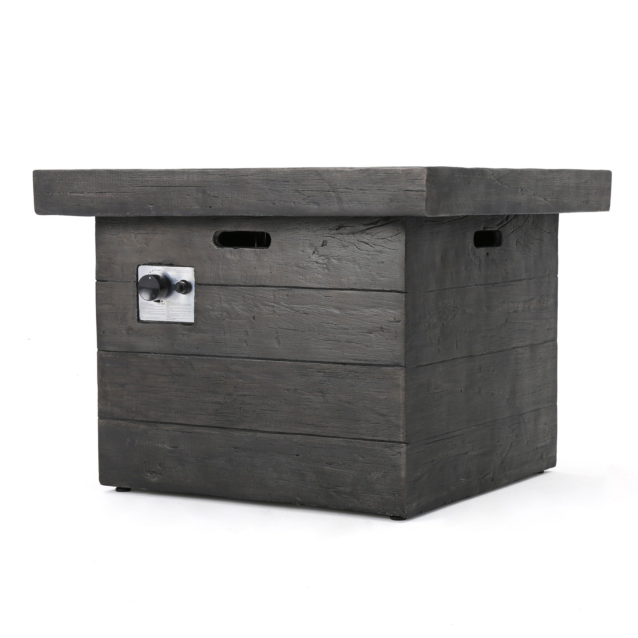 Anchorage - Wood Square Fire Pit 40, 000 Btu - Gray