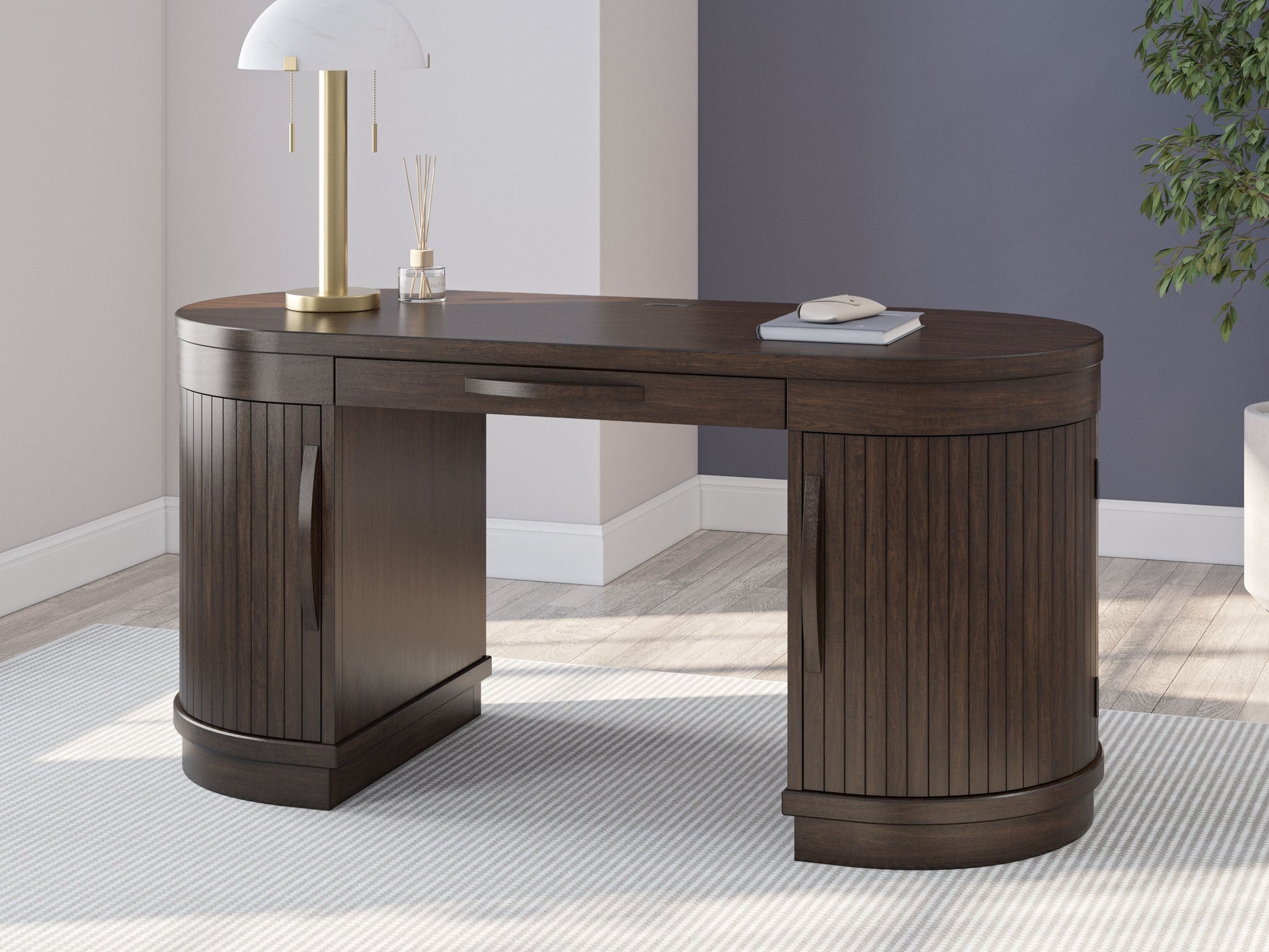 Signature Design by Ashley® Korestone - Warm Brown - Home Office Desk | Meri Furniture