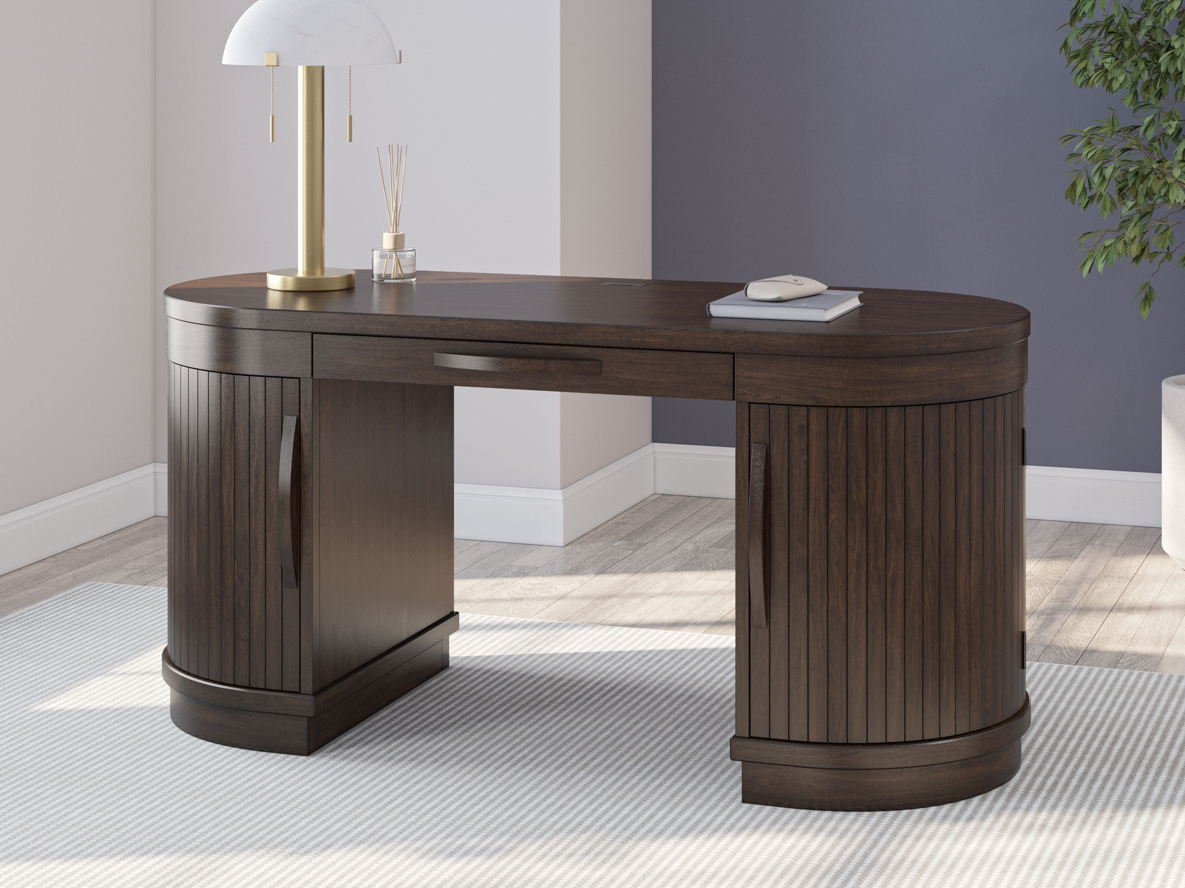 Signature Design by Ashley® Korestone - Warm Brown - Home Office Desk | Meri Furniture